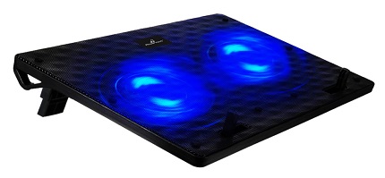 Βάση & ψύξη laptop POWERTECH PT-739 έως 17", 2x 120mm fan, LED, μαύρο
