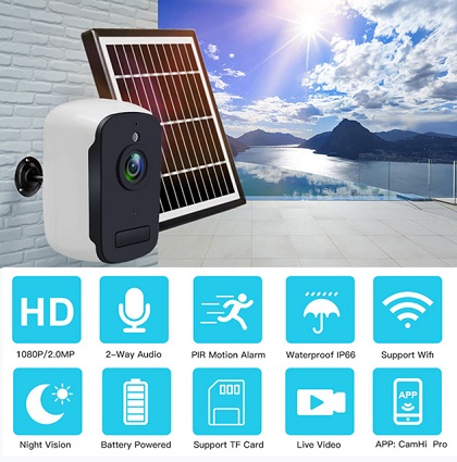 Smart ηλιακή κάμερα INNOTRONIC ICH-BC22, 2MP, Wi-Fi, IP66, micro SD - Image 2
